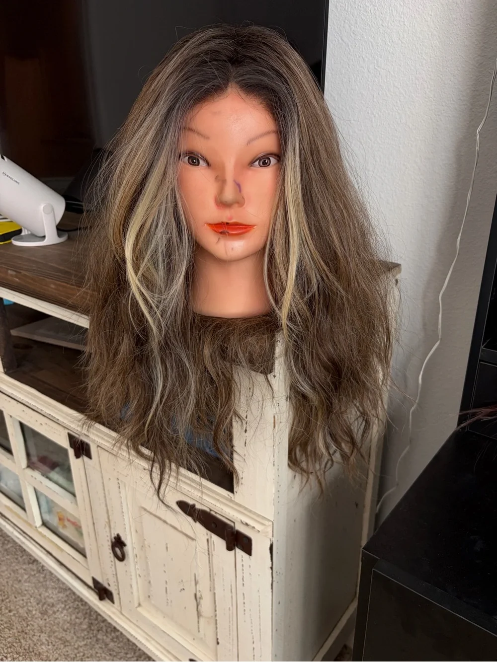 JB Ines in mixed blonde. Snowflake Lace